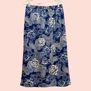 QVC Linea by Louis Dell'Olio Floral Butterflies Grandmillenial Skirt